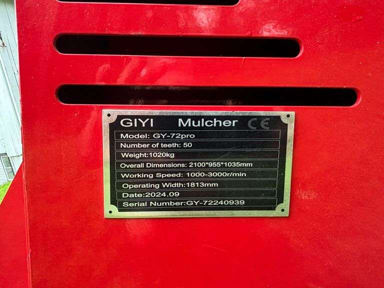 GIYI 72 PRO mulcher, Like New!