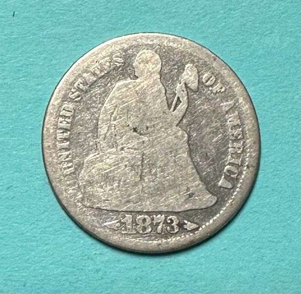1873 With Arrows Silver Seated Liberty Dime