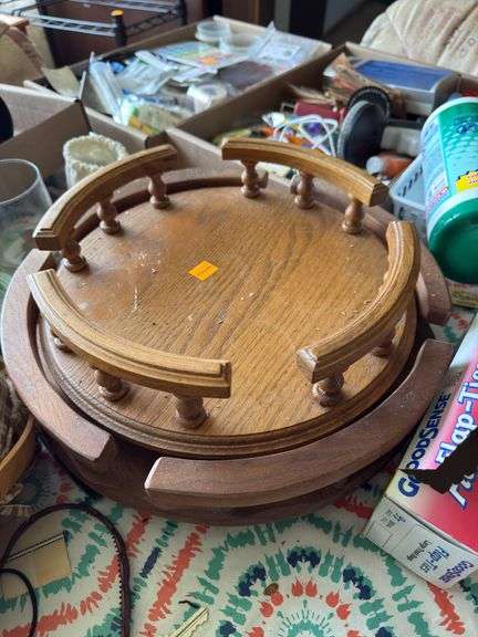 TABLETOP LAZY SUSAN'S, SORTED TOOLS, BASKETS AND MORE
