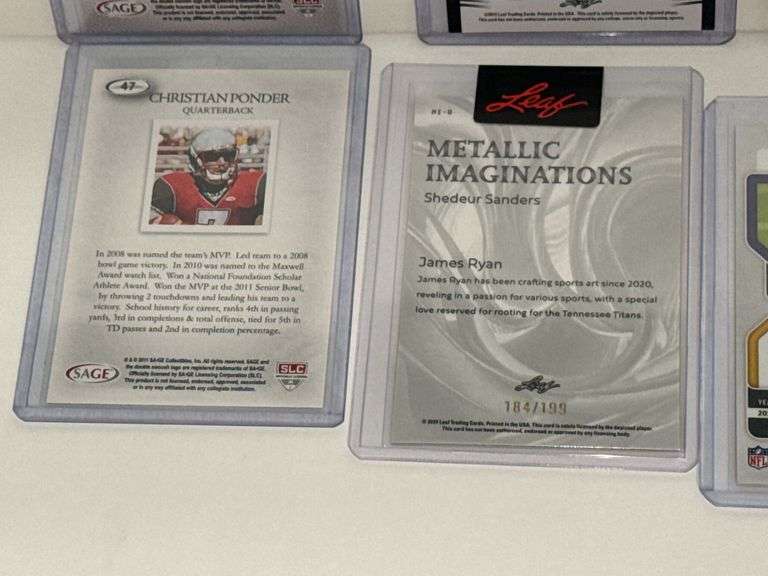 (11) Various NFL/NCAAF Sports Cards