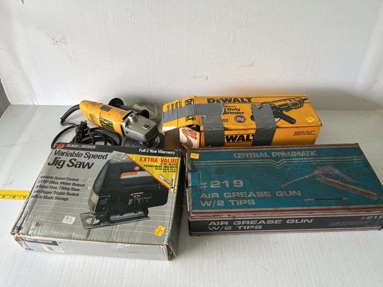 DeWalt Grinder, Jig Saw, Air Grease Gun