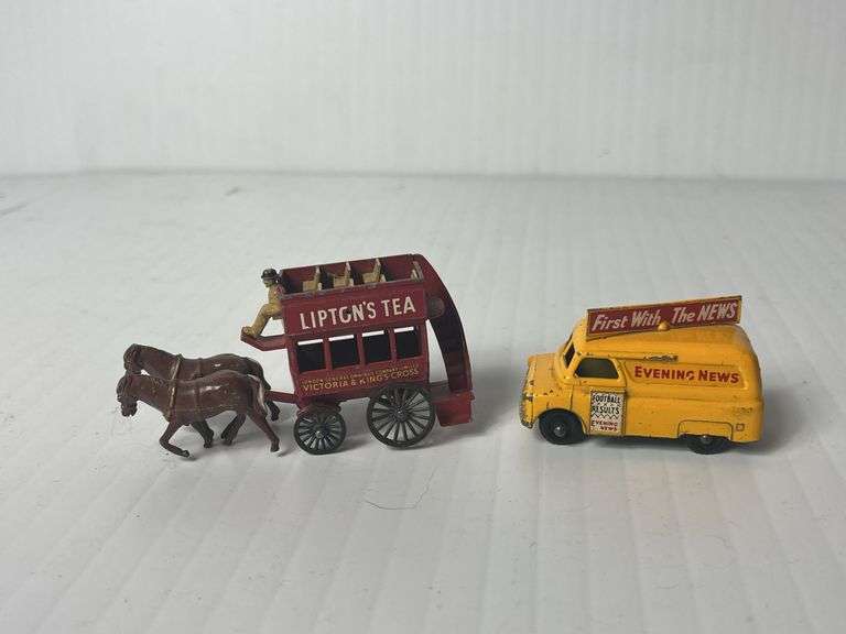 Matchbox Lipton's Tea Wagon and Evening News Van, Early