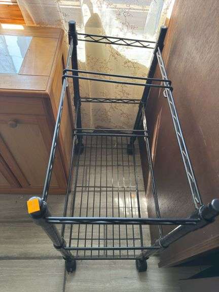 TRASH CAN STAND AND METAL ROLLING CART