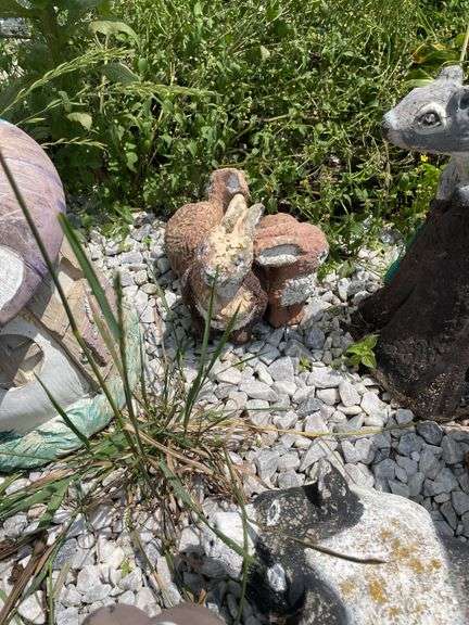 STONE GARDEN GNOMES, MUSHROOMS AND MORE