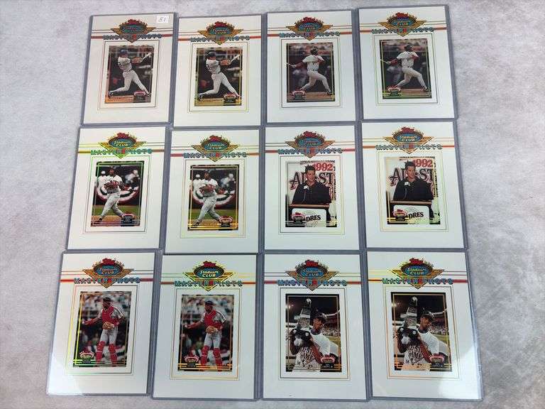 (12) Oversized Stadium Club Master Photo Baseball Lot