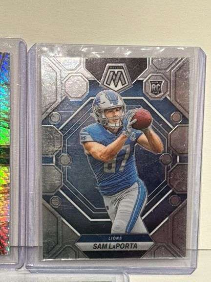 2023 Panini Select Jahmyr Gibbs RC, (2) 2023 Panini Prizm Sam LaPorta RC, (2) 2023 Panini Mosaic Sam