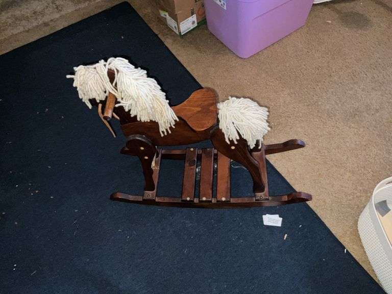 SMALL WOODEN ROCKING HORSE