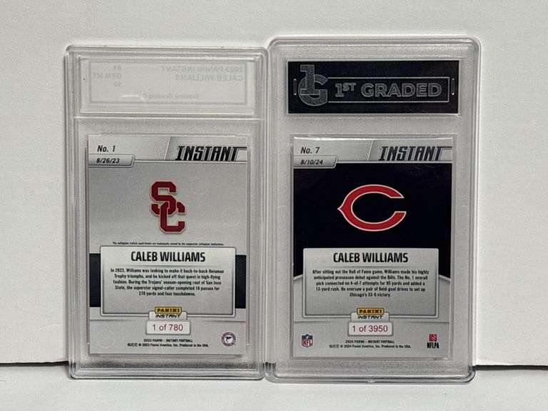 2024 Panini Instant Caleb Williams RC (Gem Mint 10) and 2023 Panini Instant Caleb Williams (Gem Mint