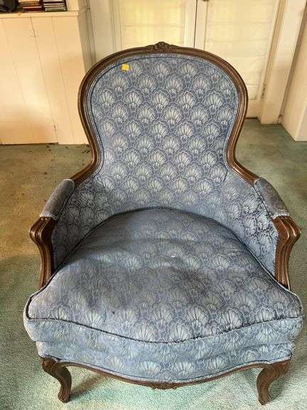 Blue Vintage Wingback Chair