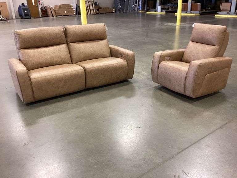 ELRAN Paxton Leather Loveseat & Recliner