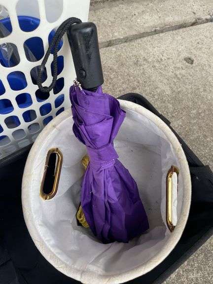 PLASTIC HAMPER, BASKET, UMBRELLAS