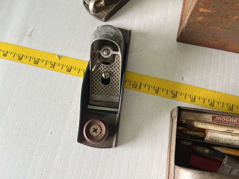 Toolbox with Snips, Rulers, Planers, Etc.