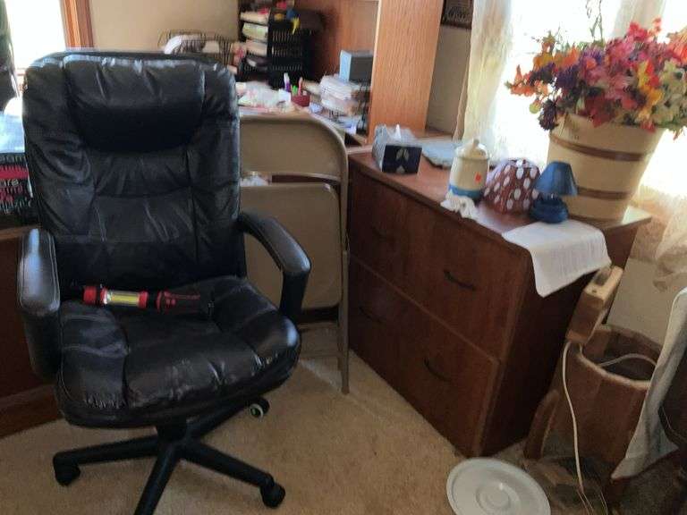 STORAGE CABINET, OFFICE CHAIR, AND ALL CONTENTS