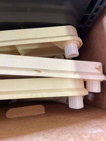 PAIR OF PLASTIC SHELVES