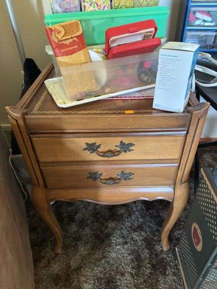 END TABLE, STANDS, CRAFT SUPPLIES, FLOOR LAMP