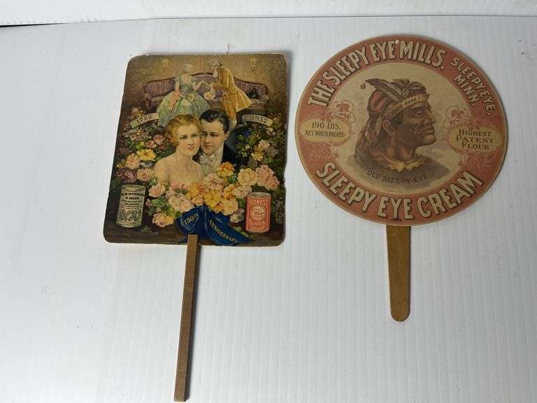 Early Scotch Snuff & Sleepy Eyed Crean Hand Held Fans
