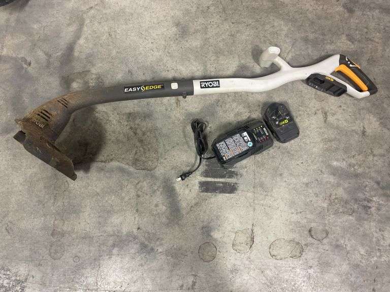 Ryobi electric weed eater with (2) batteries and charger - works