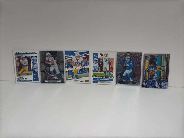 Assortment of Justin Herbert Sports Cards (6 Cards Total)