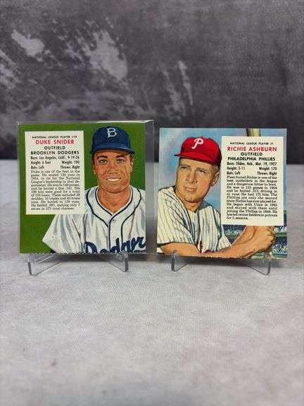 (2) 1955 Red Man Cards -Snider & Ashburn