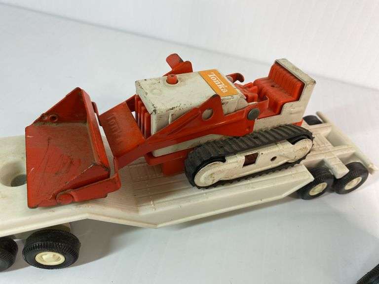 1970s Tonka Semi-Hauler with Bulldozer, Dump Trailer & Trucks Set
