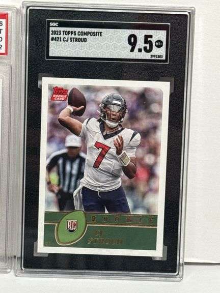 2024 Score Malik Nabers RC (APG Gem Mint 10) and 2023 Topps Composite CJ Stroud RC (SGC 9.5)