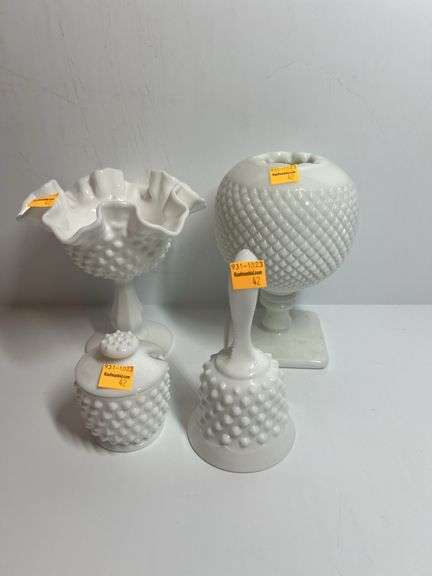 Assorted Hobnail Milk Glass