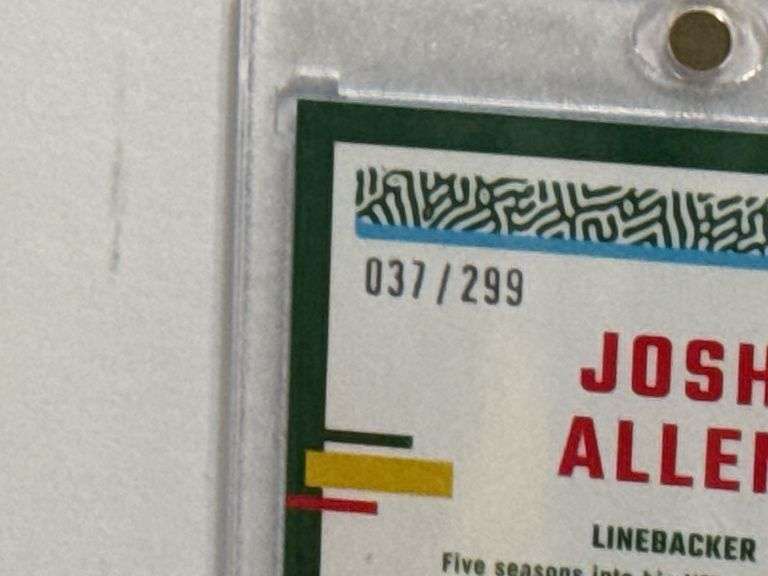 2024 Donruss Elite Series Josh Allen, 2023 Donruss Optic Josh Allen Aqua Refractor, and 2024 Panini