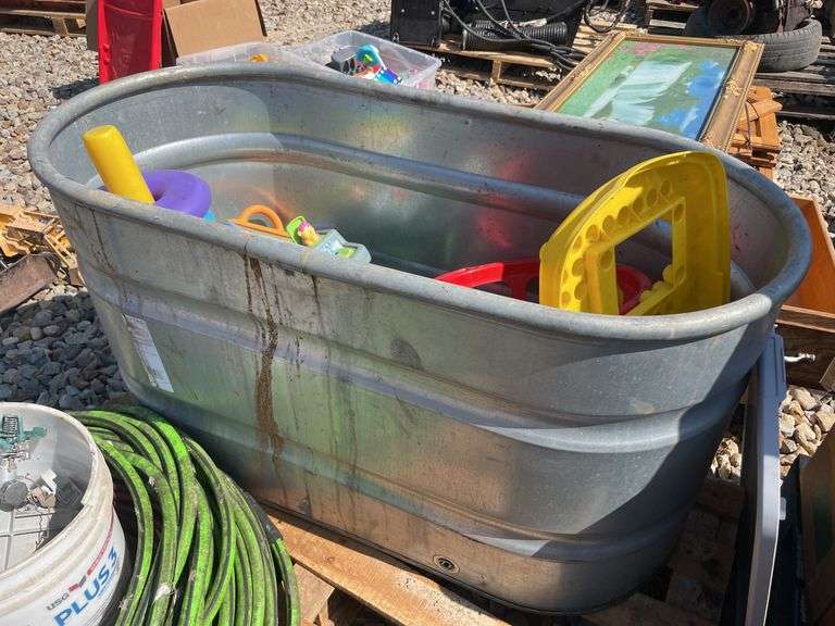 Tarter 100 gallon galvanized tub w/ toys including playskool, fisher price and more