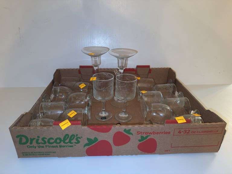 Assortment of Mountaineer Hand Cut Glass Goblets and Candlestick Holders