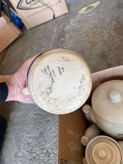 VARIETY OF STONEWARE PITCHERS AND CANISTERS