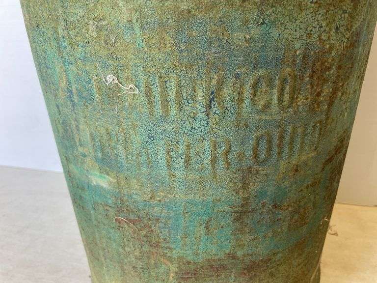 Green milk can - 24" tall