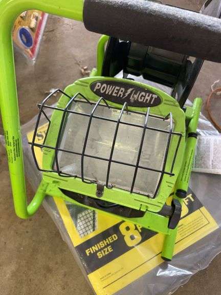 WORK LIGHT CORD REEL COMBO AND NEW TARP