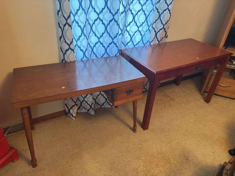 PAIR OF WOODEN TABLES
