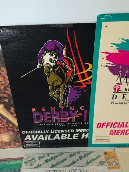 Sports signs/posters - Kentucky Derby, baseball, football, and more - some metal