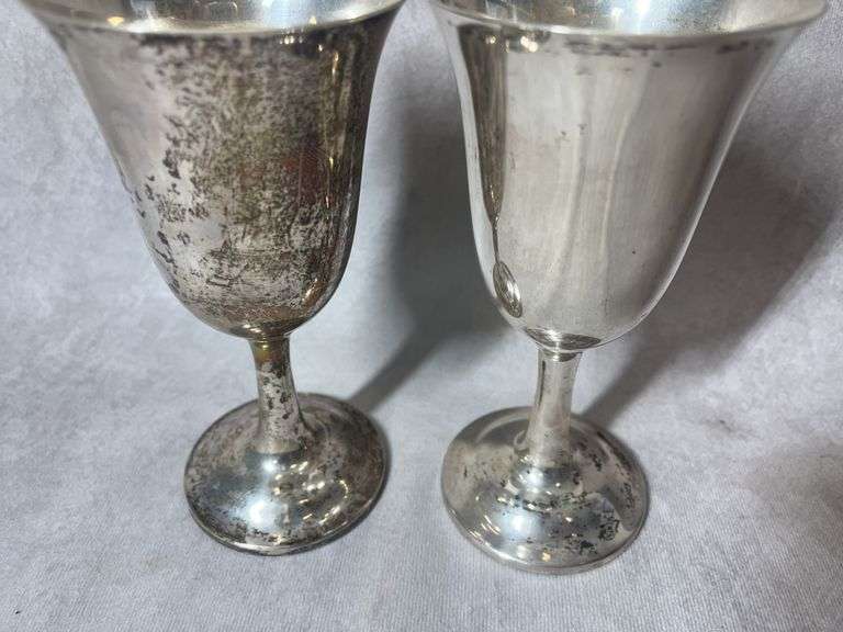 Wallace Sterling Wine Goblets, 9 oz total weight