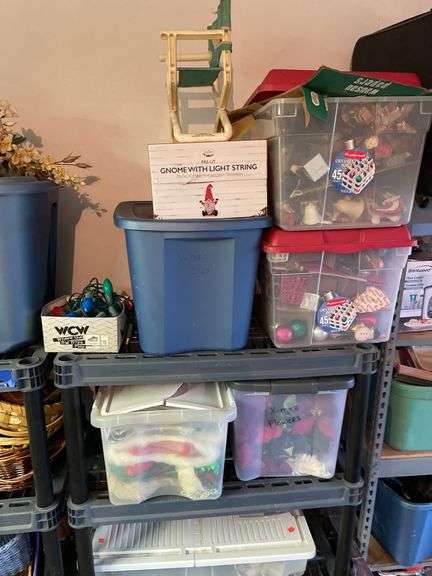 CHRISTMAS DECORATIONS AND LIGHTING (SHELVING NOT INCLUDED)