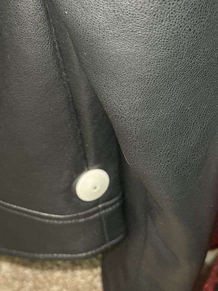 Express Black Leather Jacket (Size M) and NovaMen Red Snakeskin Print Leather Jacket (Size L)