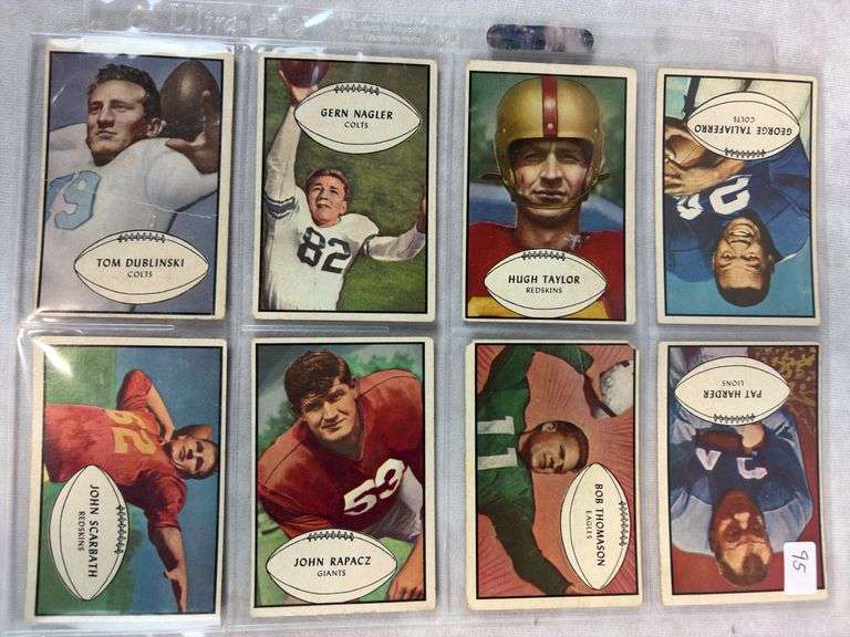 (8) 1953 Bowman Football Cards -