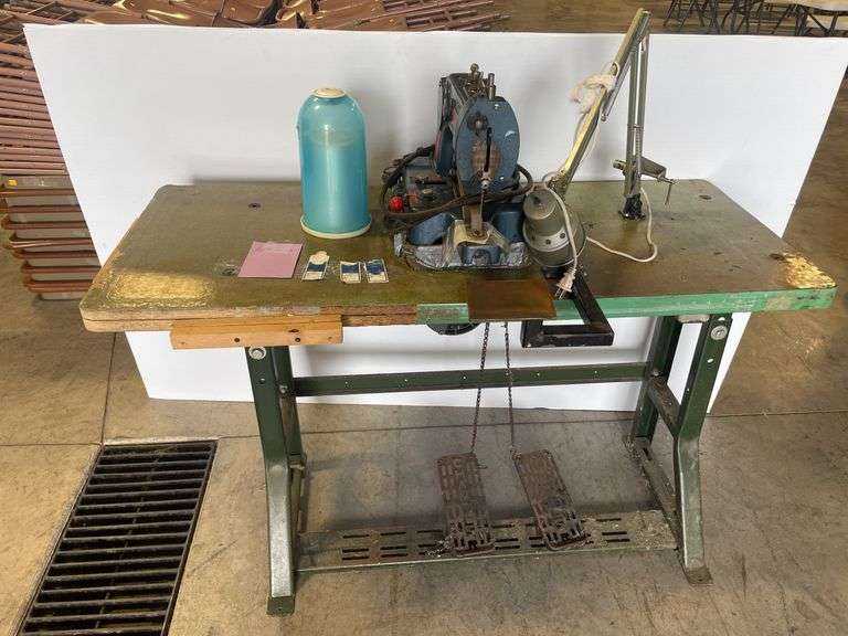 Chandler Tack-Master bar tacker industrial sewing machines with foot pedals