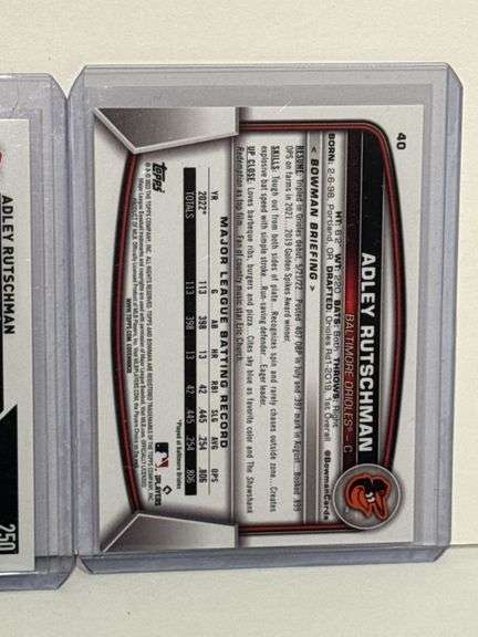 2024 Topps Bo Bichette Single Jumbo Relic Card, 2023 Bowman Gunnar Henderson RC, 2023 Topps Adley Ru