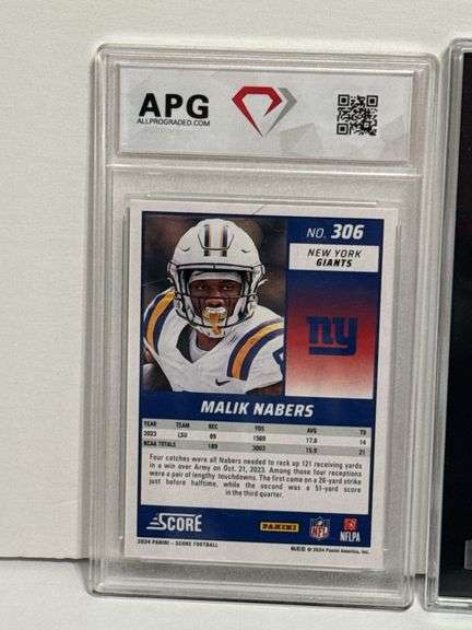2024 Score Malik Nabers RC (APG Gem Mint 10) and 2023 Topps Composite CJ Stroud RC (SGC 9.5)