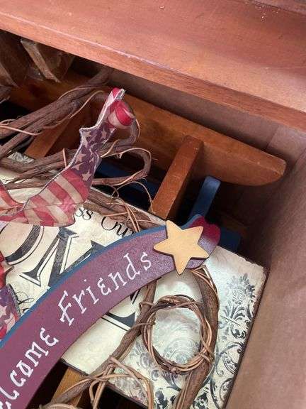 WOODEN SHELVES AND HOOKS