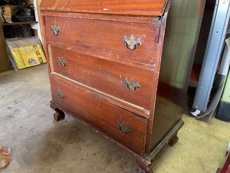 VINTAGE SECRETARY DESK WITH CHINA HUTCH