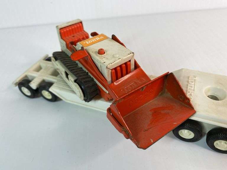 1970s Tonka Semi-Hauler with Bulldozer, Dump Trailer & Trucks Set