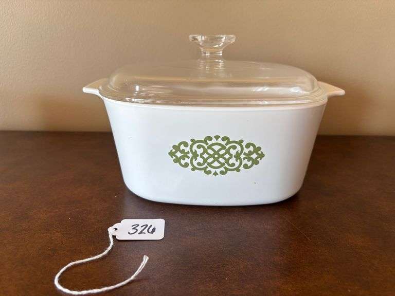 CorningWare Shell Oil Green Casserole Dish with Lid