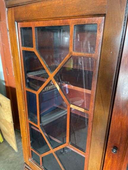 VINTAGE SECRETARY DESK WITH CHINA HUTCH