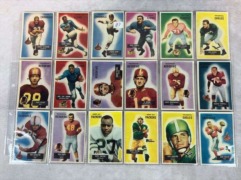 (18) 1955 Bowman Football Cards - All Different