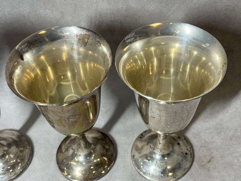 Wallace Sterling Wine Goblets, 1 lb. 2 oz total weight
