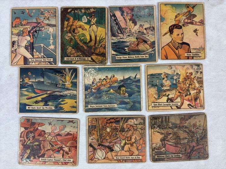 (10) 1941 War Gum Cards - P-G