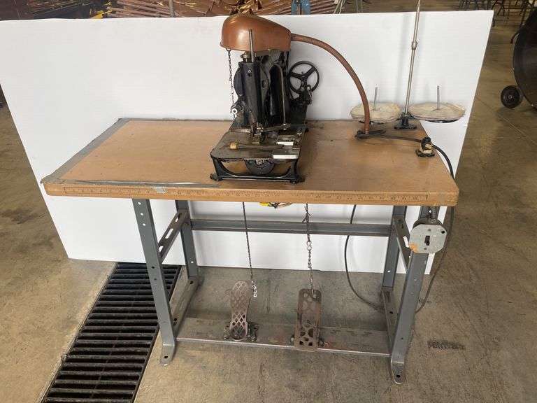 Friedman industrial sewing machine with foot pedals
